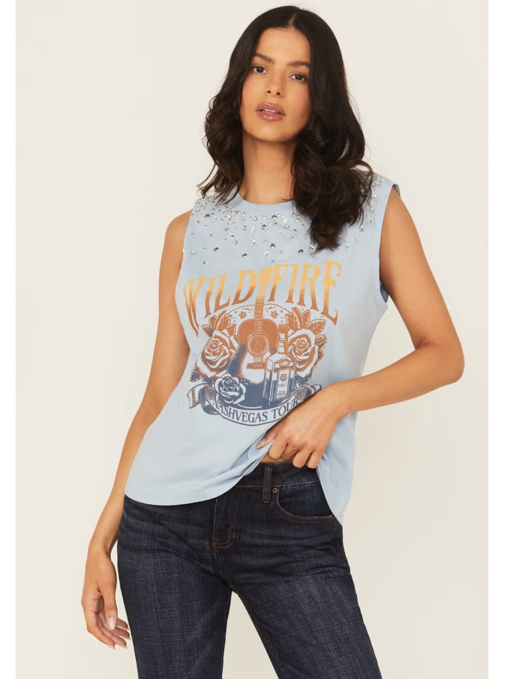 IDYLLWIND WOMEN'S WILD FIRE EMBELLISHED SLEEVELESS GRAPHIC TANK
